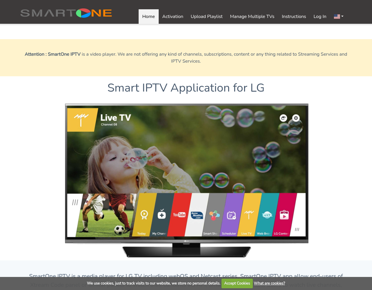 SmartOne IPTV-pagina voor LG webOS TV